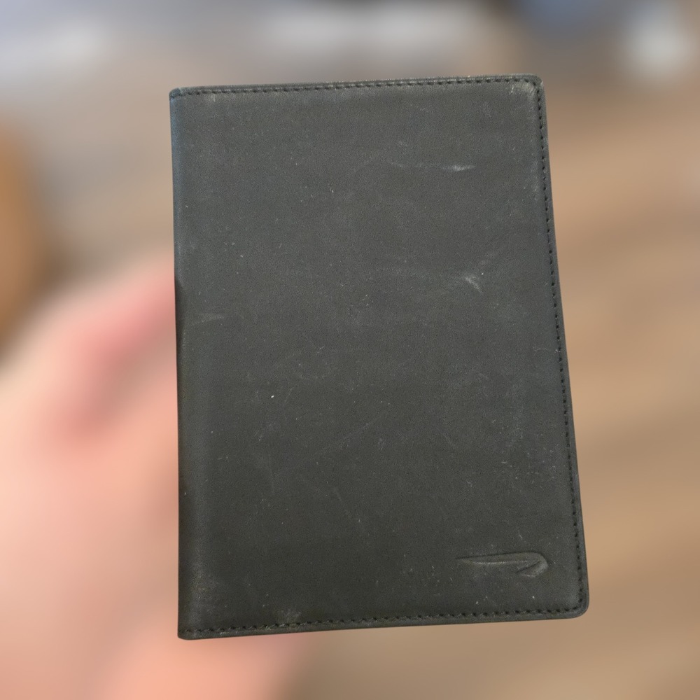 VTG British Airways Leather Passport Holder Wallet Travel Black Card Slots Case